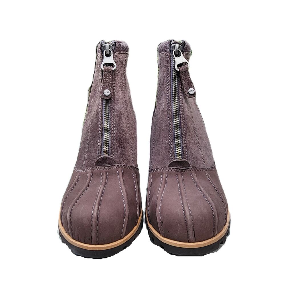 UGG Reggie Thundercloud Leather Wedge Ankle Boots 7.5 - Picture 3 of 11
